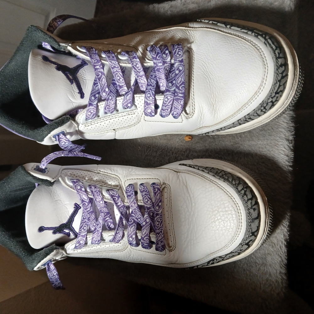 Kids White and Purple Sneakers
